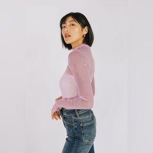Free People On the Dot Layering Top in purple NWT